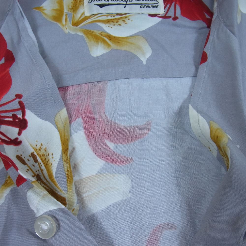 WACKO MARIA ワコマリア  THE GUILTY PARTIES ザ ギルティパーティーズ アロハシャツ 花柄 総柄 半袖 レーヨン グレー系 L【中古】