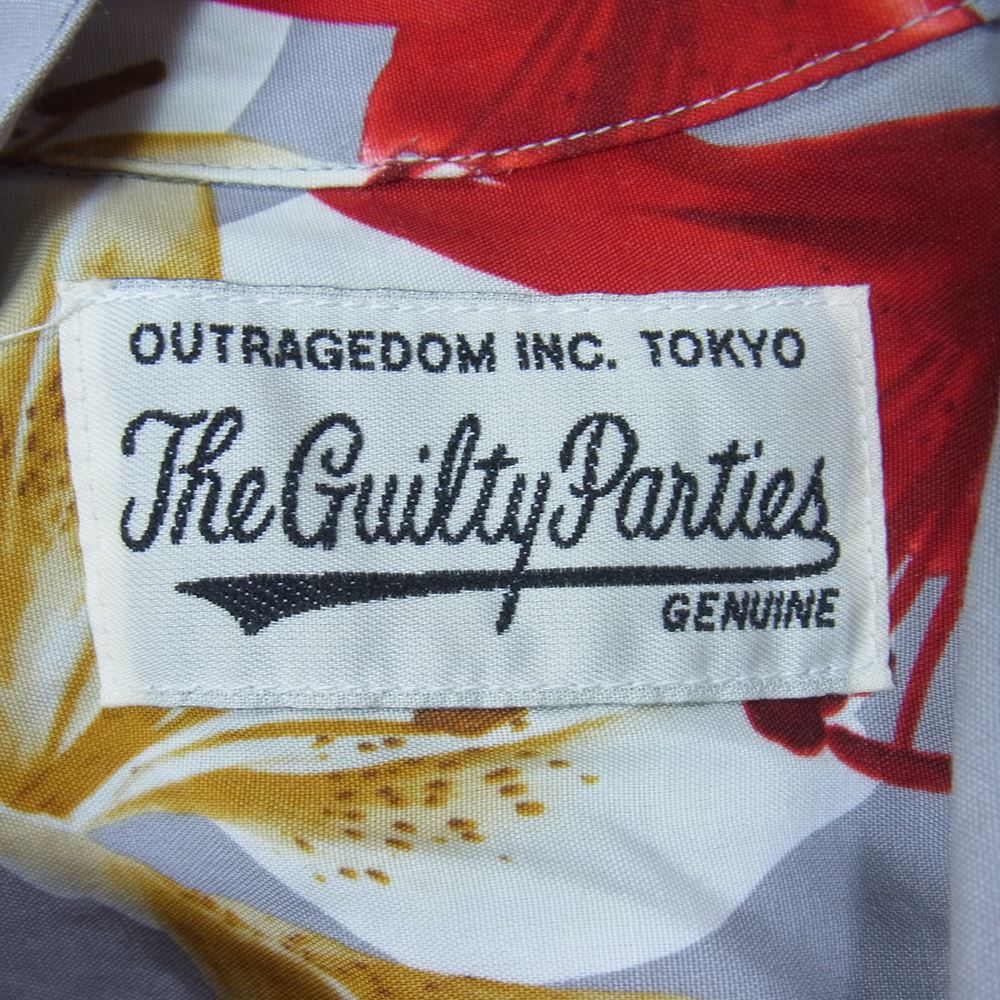 WACKO MARIA ワコマリア  THE GUILTY PARTIES ザ ギルティパーティーズ アロハシャツ 花柄 総柄 半袖 レーヨン グレー系 L【中古】