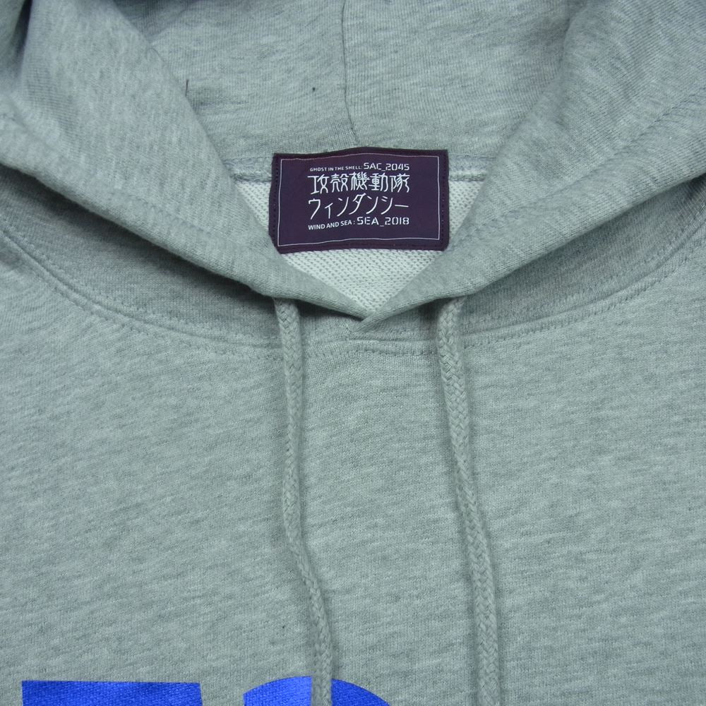 WIND AND SEA ウィンダンシー 44821 WDS-GITS-07 攻殻機動隊 Ghost In The Shell Sac_2045 WDS Hoodie Gray プルオーバー パーカー ロゴ フーディー グレー系 M【新古品】【未使用】【中古】