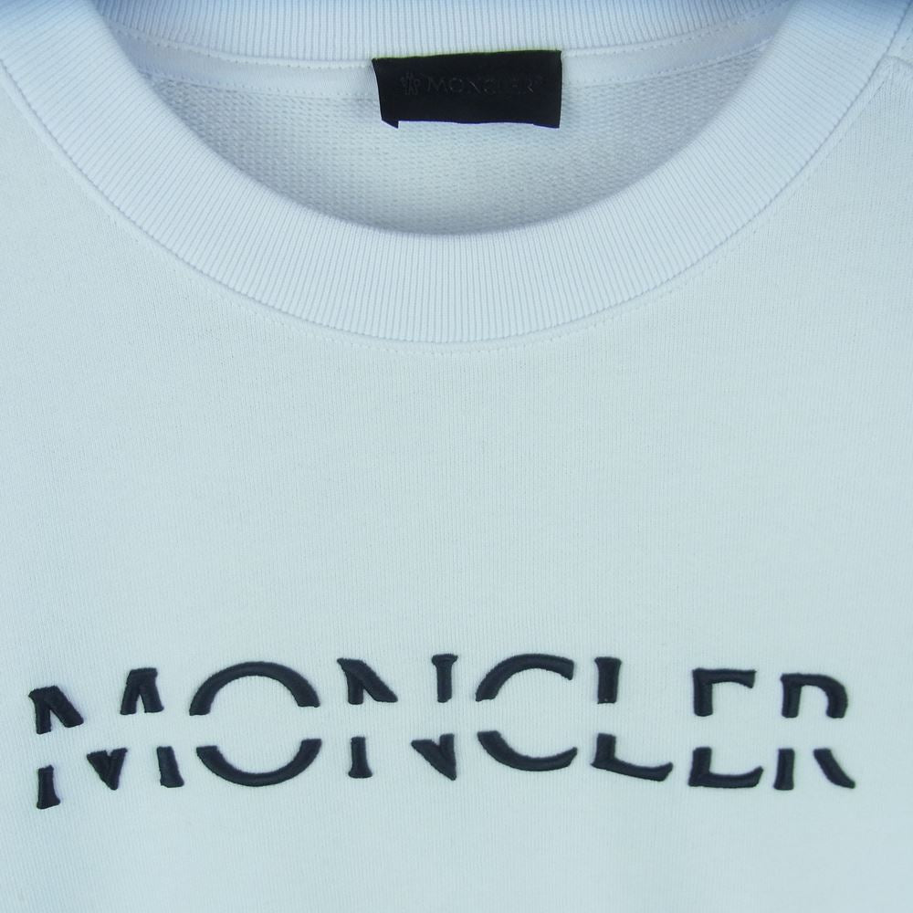 MONCLER モンクレール 22AW H20918G00010-809KR コットン ロゴ 刺繍 スウェット トルコ製 ホワイト系 S【美品】【中古】