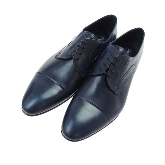 グラツィアーノサルヴァテッリ  イタリア製 ストレートチップ ビジネスシューズ ブルー ダークネイビー系【美品】【中古】