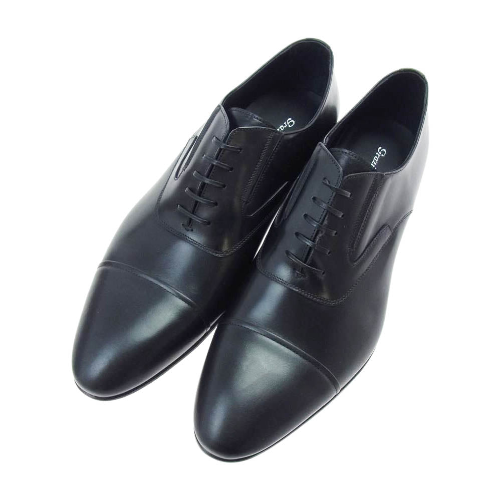 グラツィアーノサルヴァテッリ  イタリア製 ストレートチップ ビジネスシューズ ブラック ブラック系 45【新古品】【未使用】【中古】
