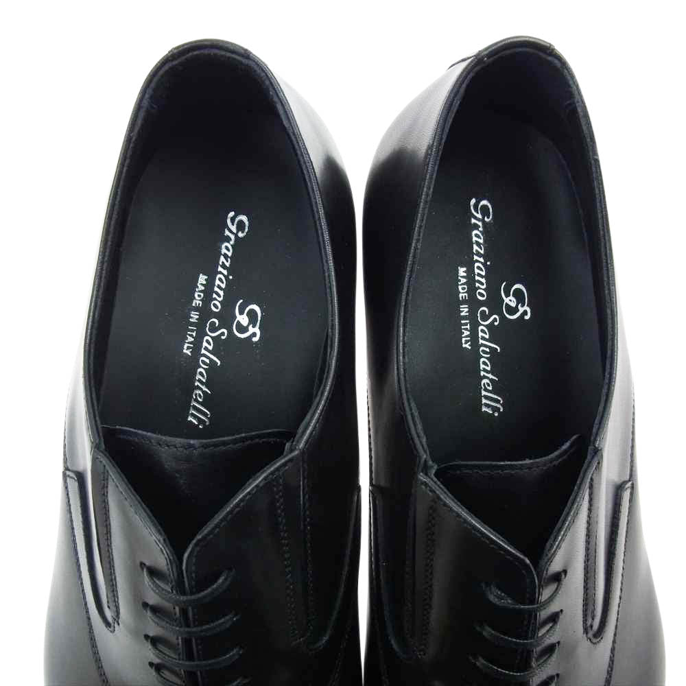 グラツィアーノサルヴァテッリ  イタリア製 ストレートチップ ビジネスシューズ ブラック ブラック系 45【新古品】【未使用】【中古】