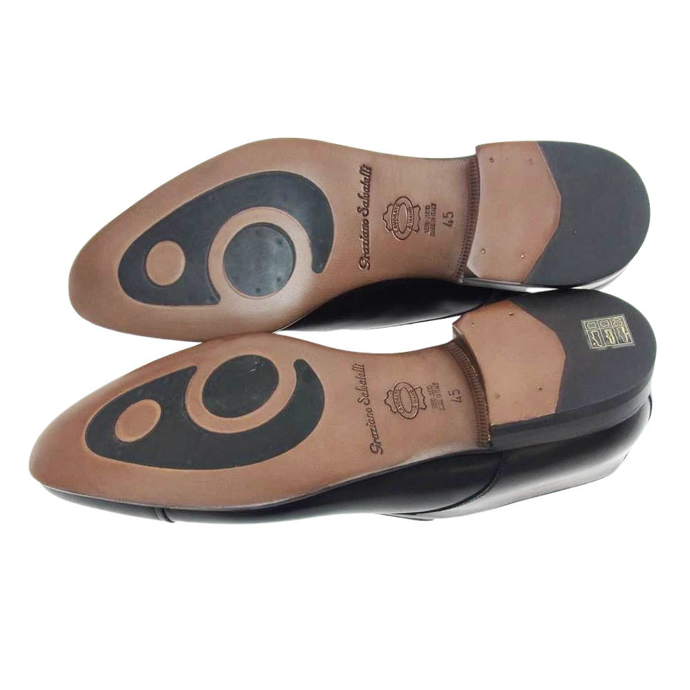 グラツィアーノサルヴァテッリ  イタリア製 ストレートチップ ビジネスシューズ ブラック ブラック系 45【新古品】【未使用】【中古】