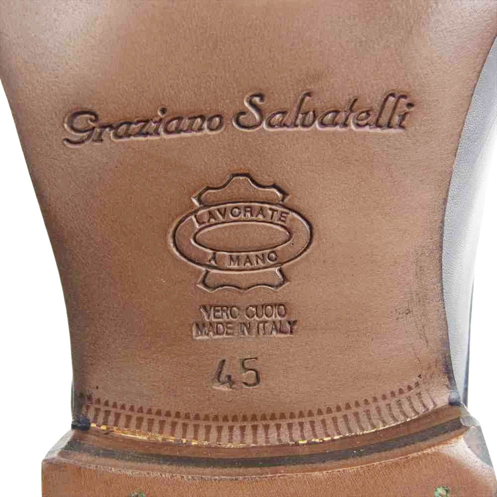 グラツィアーノサルヴァテッリ  イタリア製 ストレートチップ ビジネスシューズ ブラック ブラック系 45【新古品】【未使用】【中古】