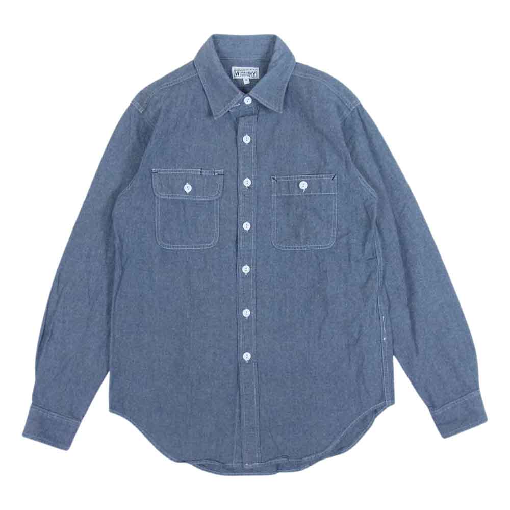 Engineered Garments エンジニアードガーメンツ Workaday Utility Shirt Cotton Raw Chambray ワーカデイ ユーティリティ シャツ インディゴブルー系 S【中古】