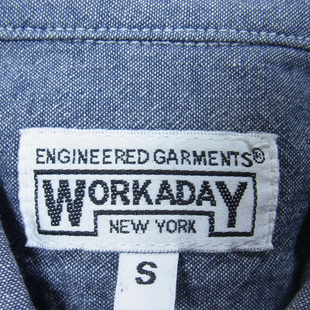 Engineered Garments エンジニアードガーメンツ Workaday Utility Shirt Cotton Raw Chambray ワーカデイ ユーティリティ シャツ インディゴブルー系 S【中古】