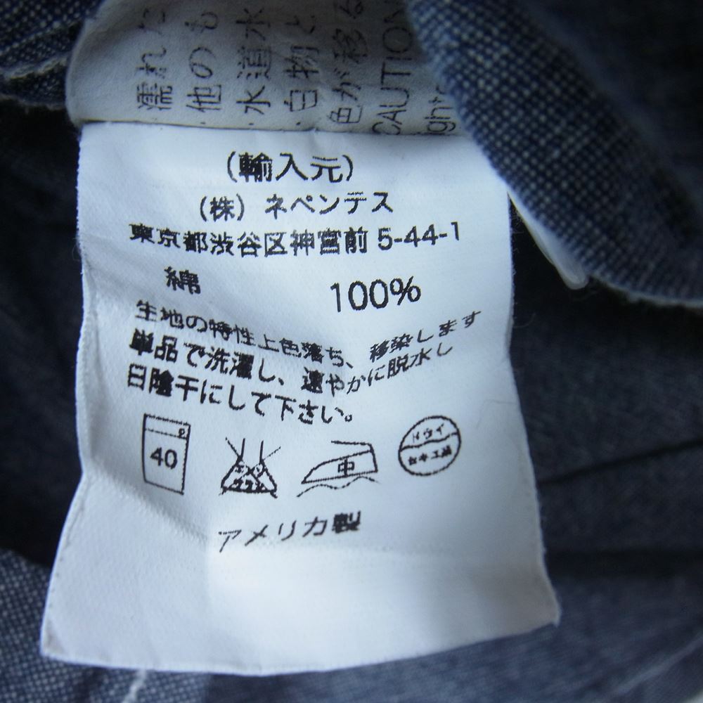 Engineered Garments エンジニアードガーメンツ Workaday Utility Shirt Cotton Raw Chambray ワーカデイ ユーティリティ シャツ インディゴブルー系 S【中古】