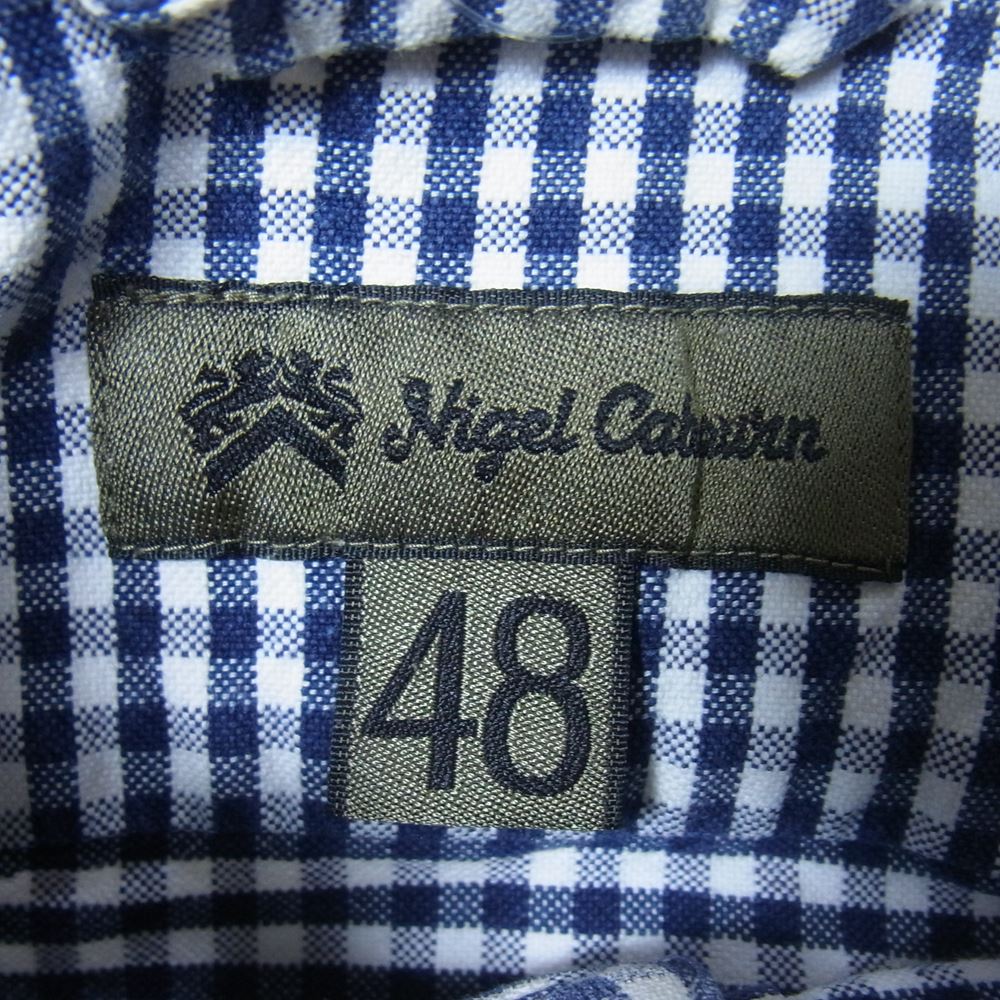 Nigel Cabourn ナイジェルケーボン 80350010003 BRITISH OFFICERS SHIRT ブリティッシュ オフィサーズ シャツ ネイビー系 48【中古】