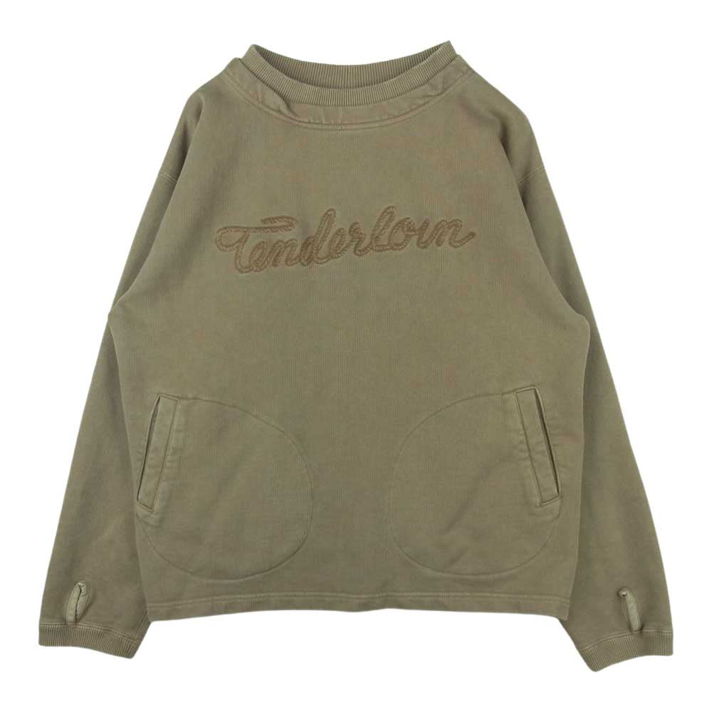 TENDERLOIN テンダーロイン CREW NECK SWEAT クルーネック スウェット ダブルネック グレイッシュブラウン系 S【中古】