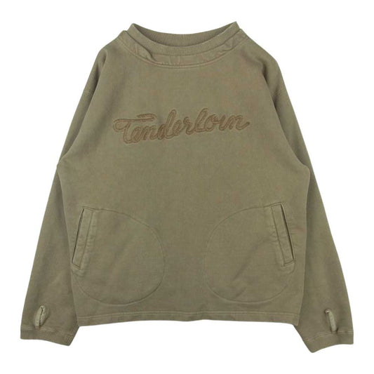 TENDERLOIN テンダーロイン CREW NECK SWEAT クルーネック スウェット ダブルネック グレイッシュブラウン系 S【中古】