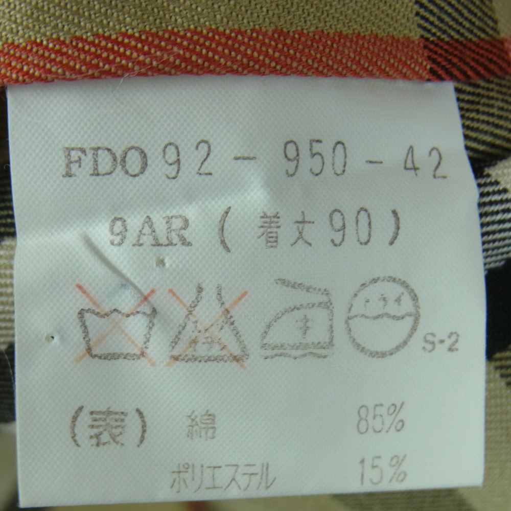 BURBERRY バーバリー C-TK83 92-950-42 90年代 白タグ 裏地チェック ステンカラー コート ベージュ系 9AR【中古】