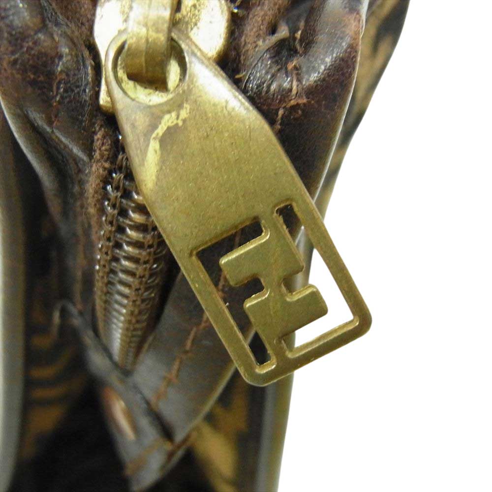 FENDI フェンディ オールド ズッカ クラッチ セカンドバッグ ポーチ ブラウン系【中古】