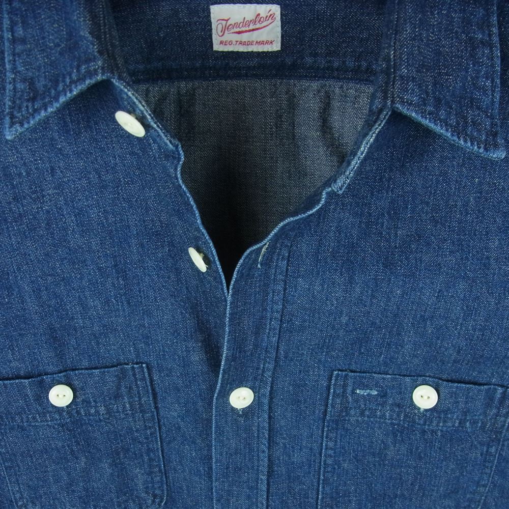 TENDERLOIN テンダーロイン T-DENIM WORK SHT デニム ワーク シャツ 長袖 インディゴブルー系 S【美品】【中古】