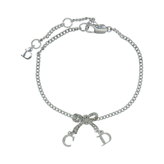 Dior ディオール CDロゴ リボンモチーフ ブレスレット シルバー系【中古】