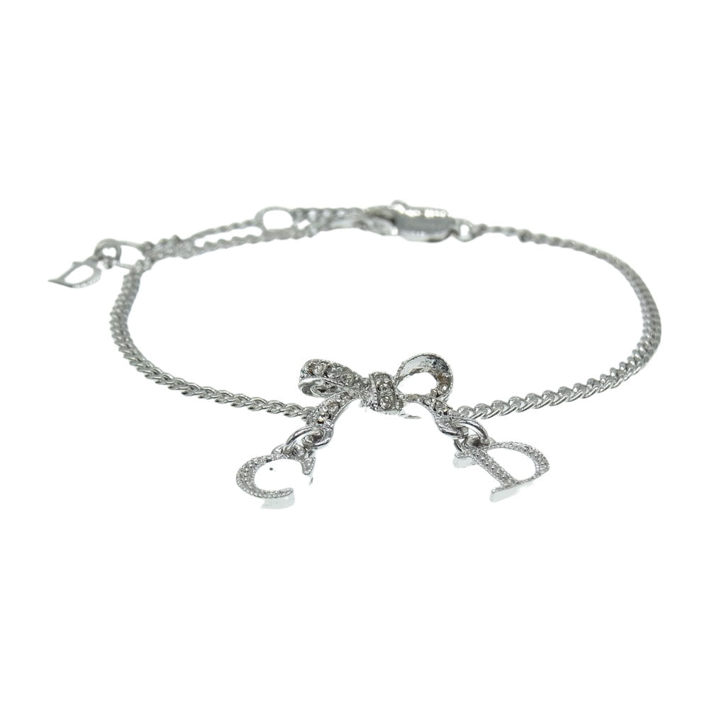 Dior ディオール CDロゴ リボンモチーフ ブレスレット シルバー系【中古】