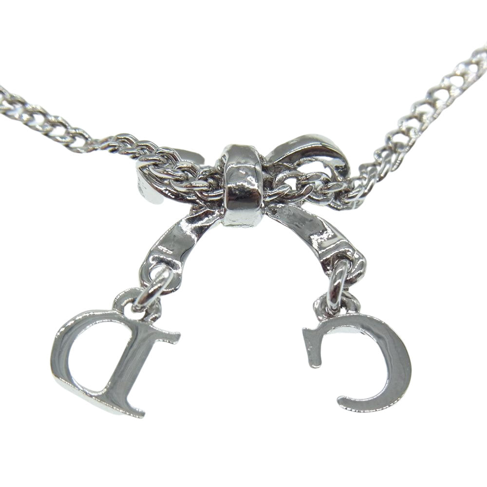 Dior ディオール CDロゴ リボンモチーフ ブレスレット シルバー系【中古】
