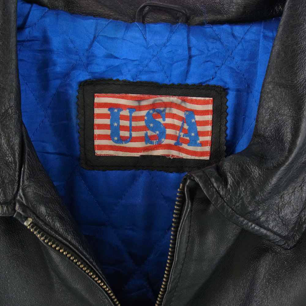 ビンテージ USAロゴ レザー ブルゾン ブラック系【中古】