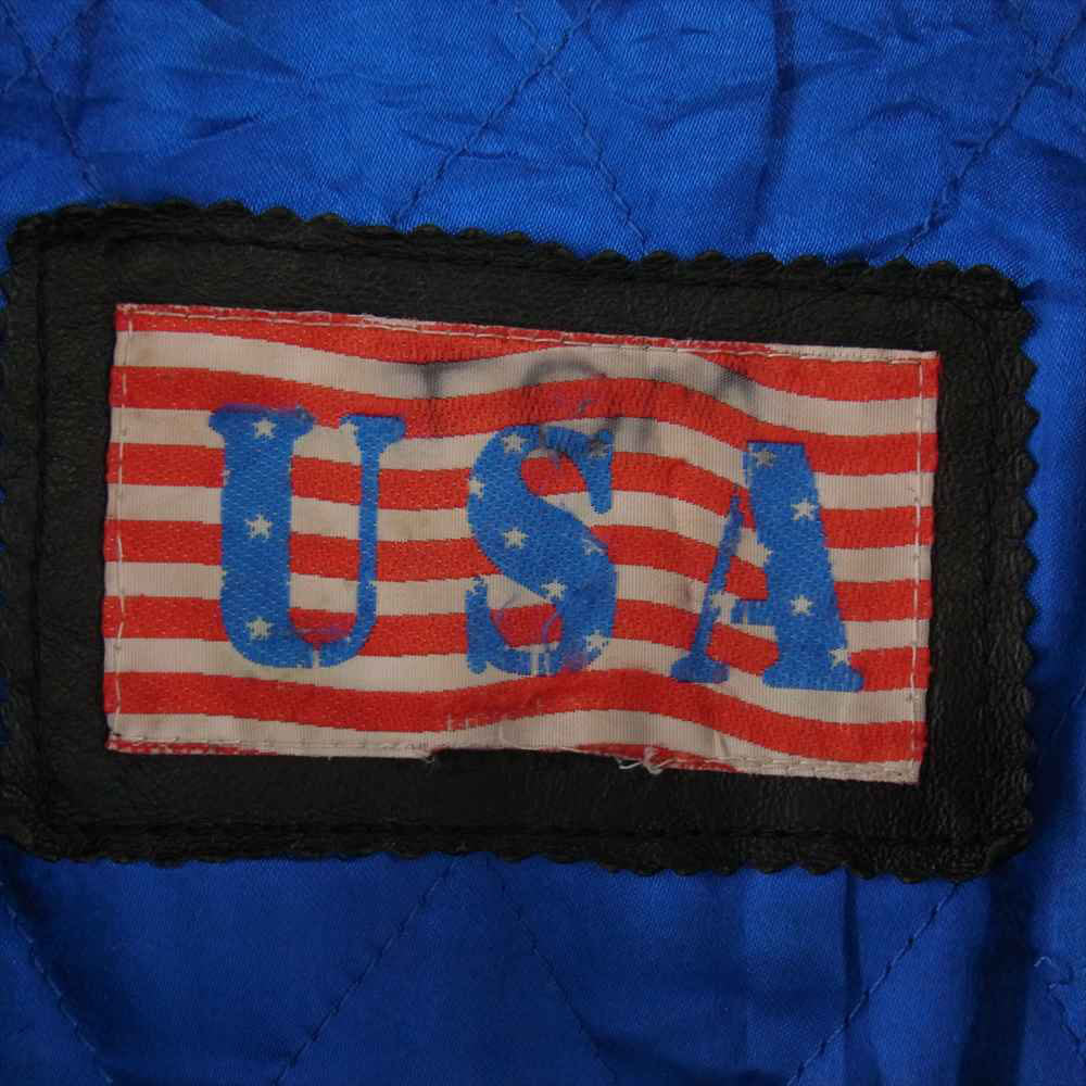 ビンテージ USAロゴ レザー ブルゾン ブラック系【中古】