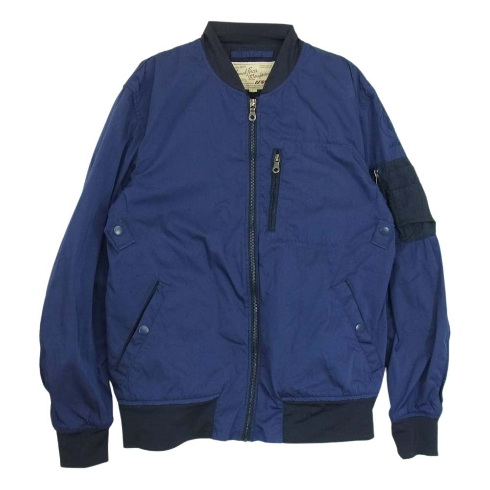 AVIREX アヴィレックス 6142155 TWOTONE JACKET ツートーン MA-1 ジャケット ネイビー系 L【中古】