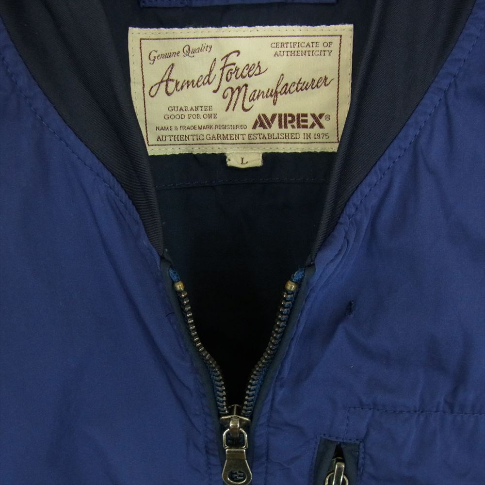 AVIREX アヴィレックス 6142155 TWOTONE JACKET ツートーン MA-1 ジャケット ネイビー系 L【中古】