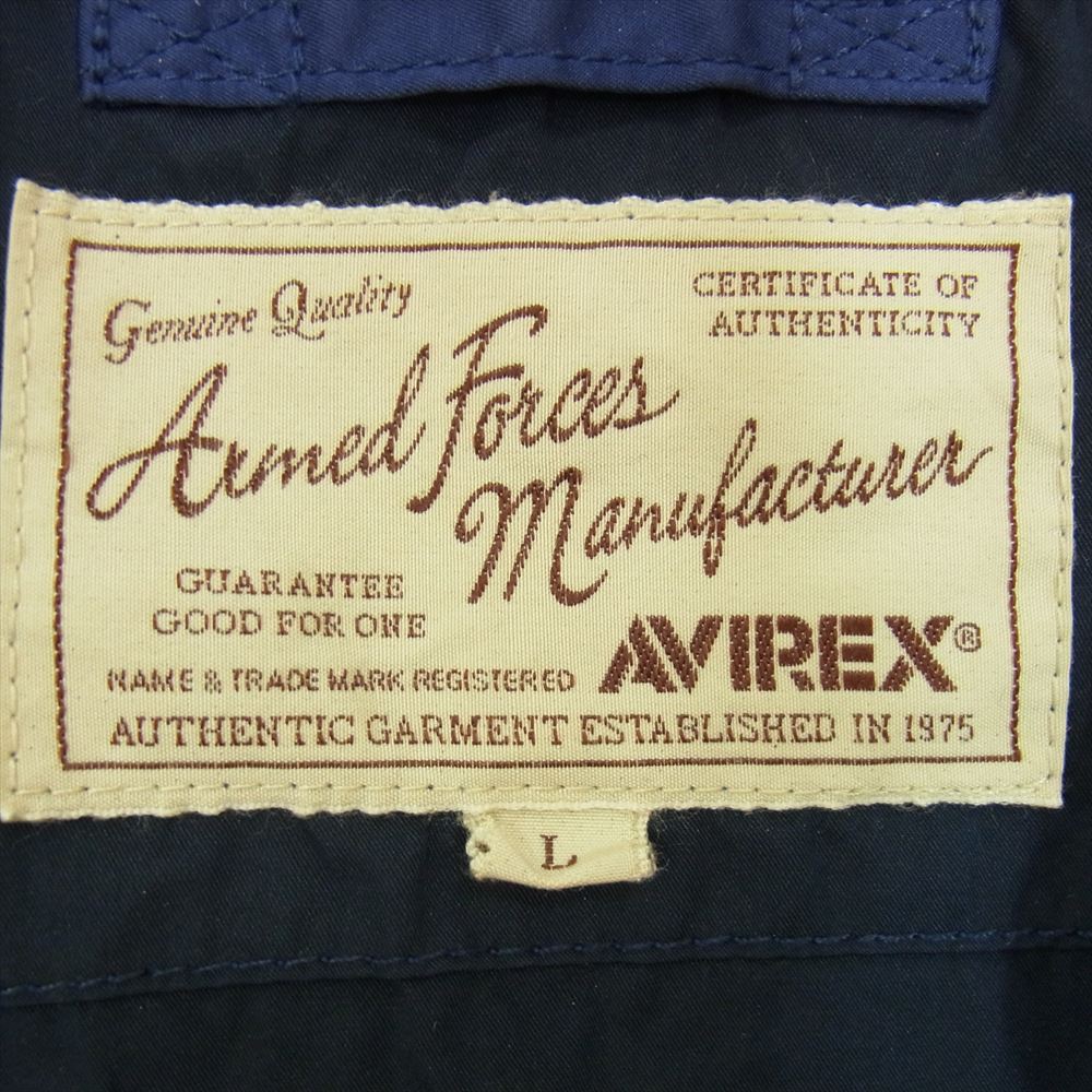 AVIREX アヴィレックス 6142155 TWOTONE JACKET ツートーン MA-1 ジャケット ネイビー系 L【中古】