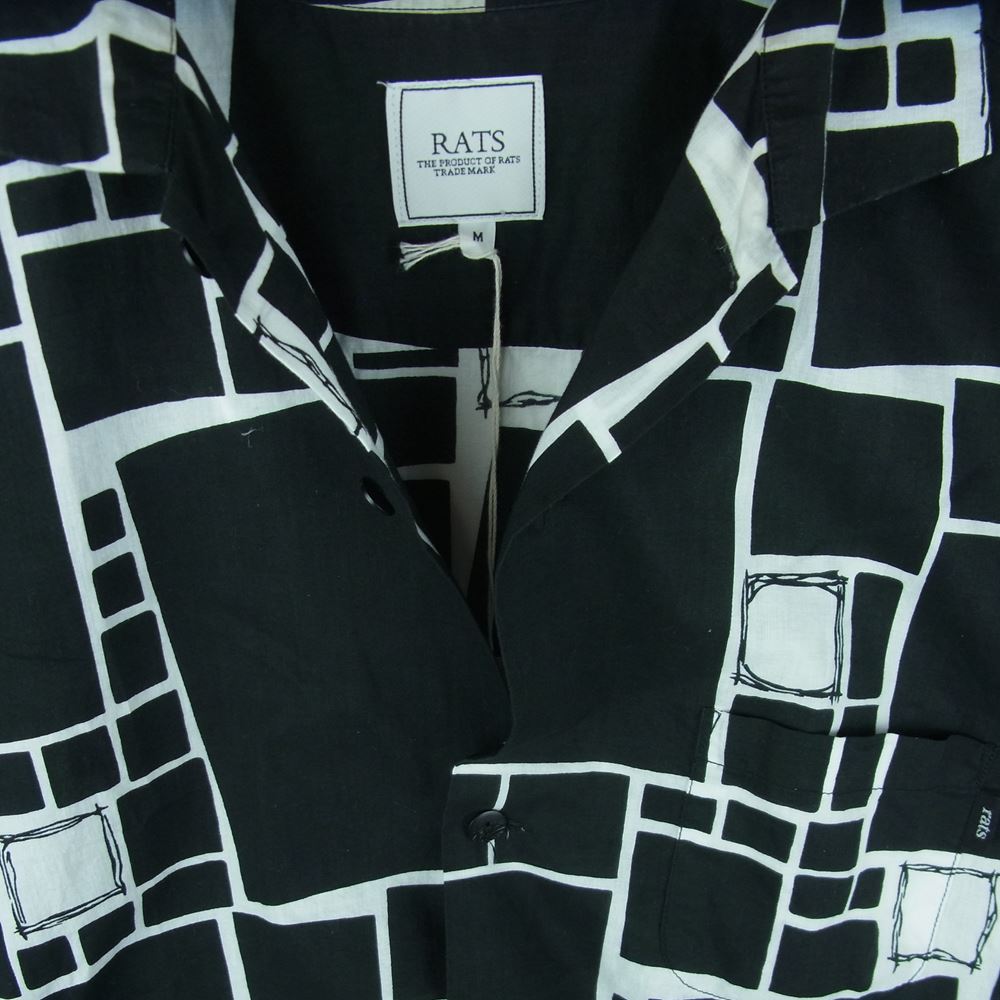 RATS ラッツ 18RS-306 BLACK ATOMIC L/S SH アトミック 長袖 シャツ コットン 日本製 ブラック系 ホワイト系 M【中古】