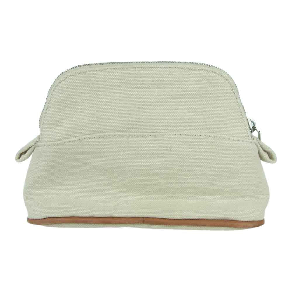 HERMES エルメス ボリード ミニミニ コットン キャンバス ポーチ ナチュラル フランス製 ベージュ系【中古】
