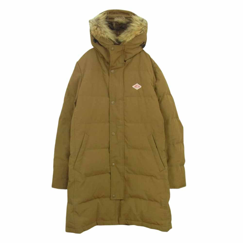 Danton ダントン JD-8744 LAS hoodie parka long down coat フーディ パーカ ロング ダウン コート ライトブラウン系 38【中古】