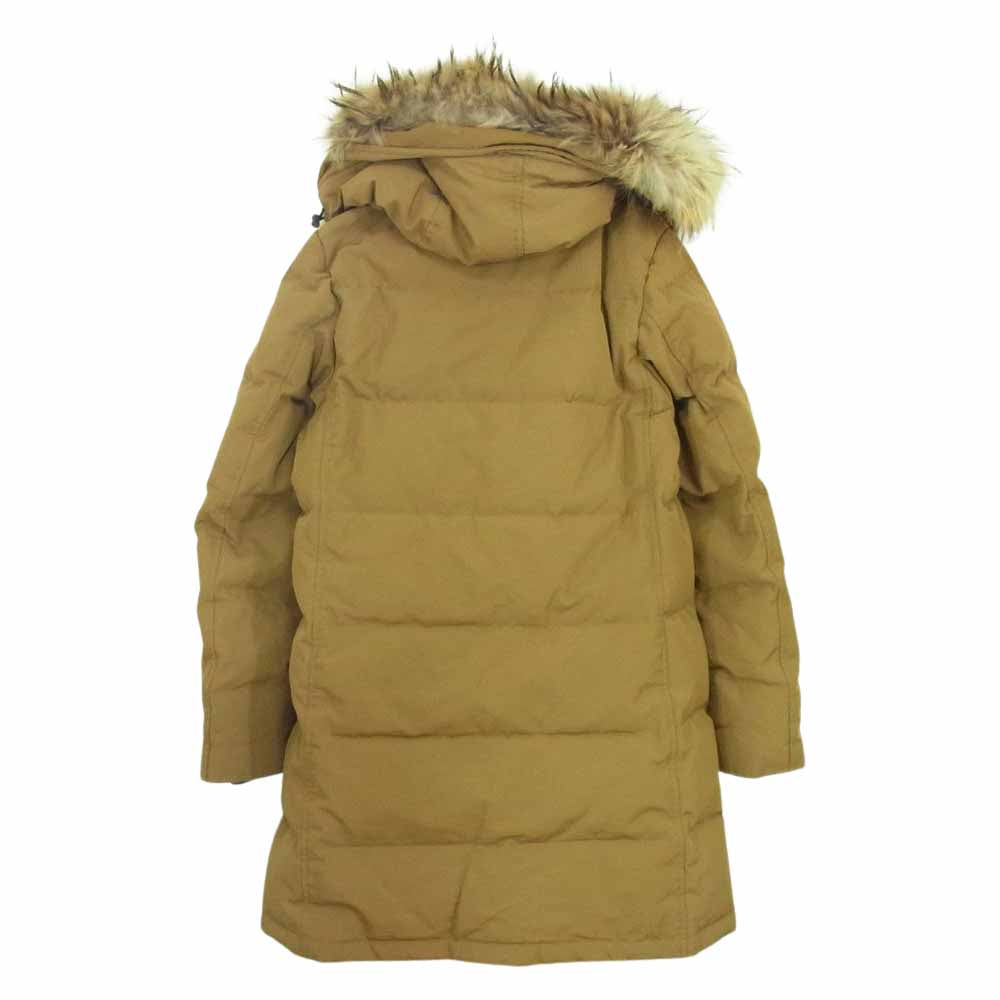 Danton ダントン JD-8744 LAS hoodie parka long down coat フーディ パーカ ロング ダウン コート ライトブラウン系 38【中古】