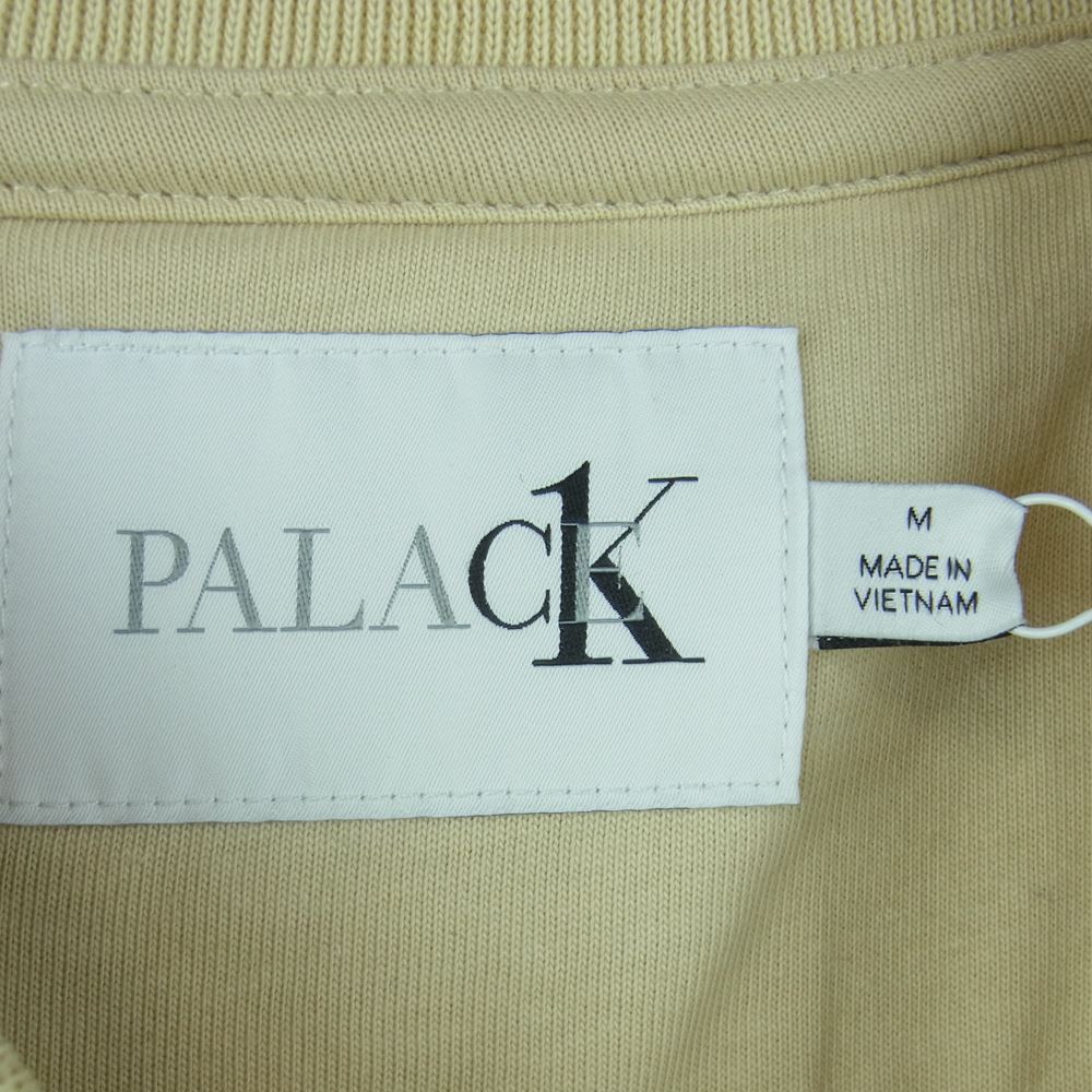 パレス 40314UC Calvin Klein CK カルバンクライン ロゴ刺繍 クルーネック スウェット ベトナム製 ベージュ系 M【美品】【中古】