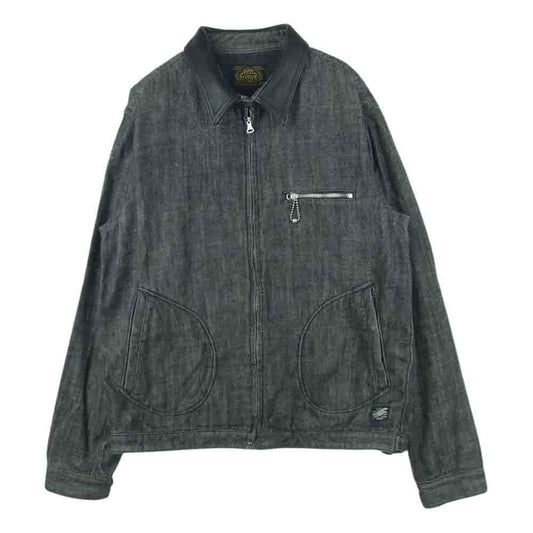 LOST CONTROL ロストコントロール LAM-J9-29 襟レザー デニム ジップ ジャケット 日本製 グレー系 3【中古】