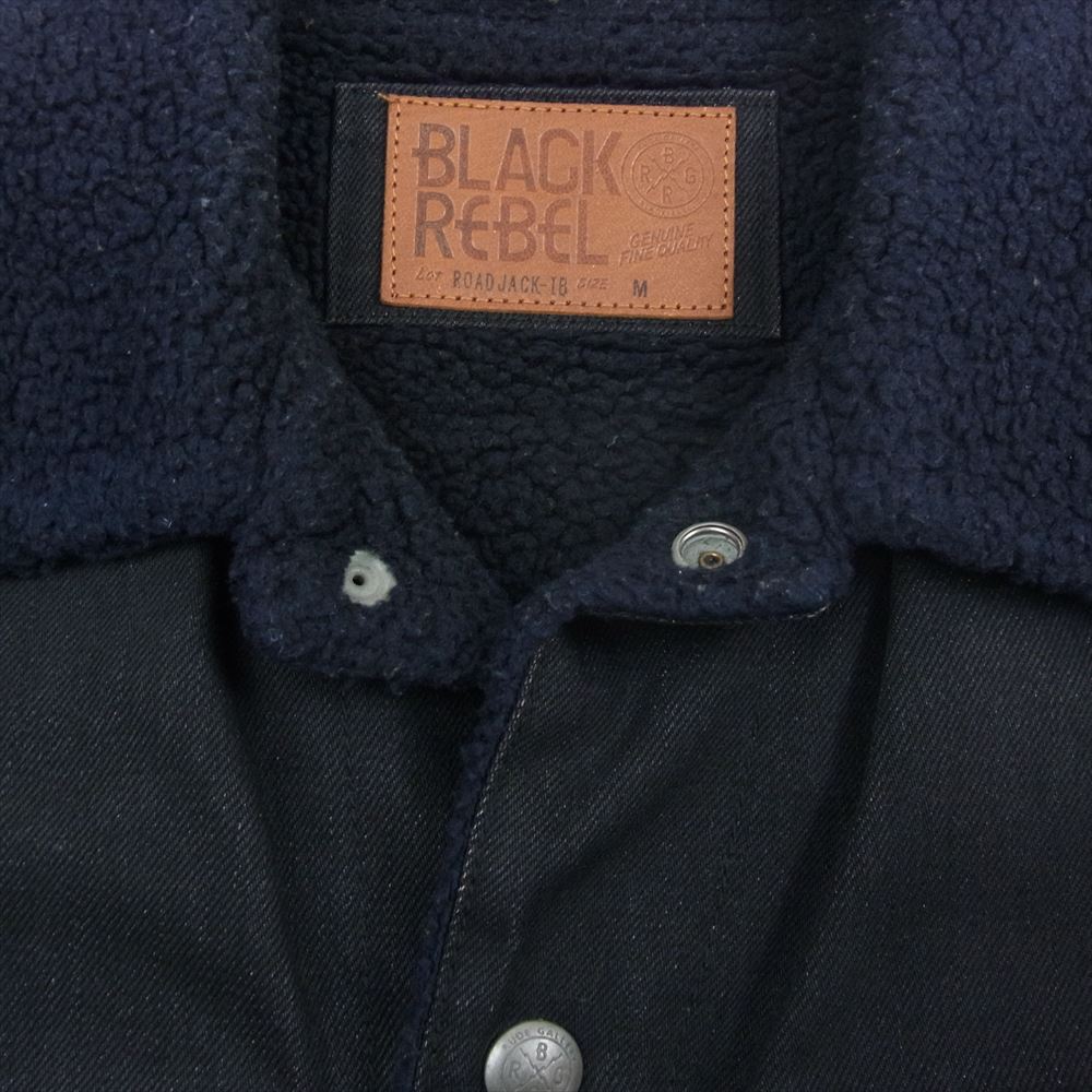 RUDE GALLERY BLACK REBEL ルードギャラリーブラックレーベル ROADJACK-IB ロードジャック デニム 裏ボア ジャケット ブラック系 M【中古】
