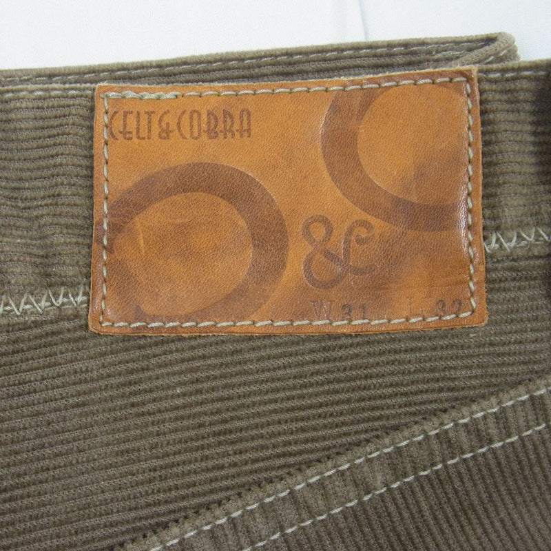 Celt&Cobra ケルト&コブラ レザーポケット コーデュロイパンツ ブラウン系 31【中古】