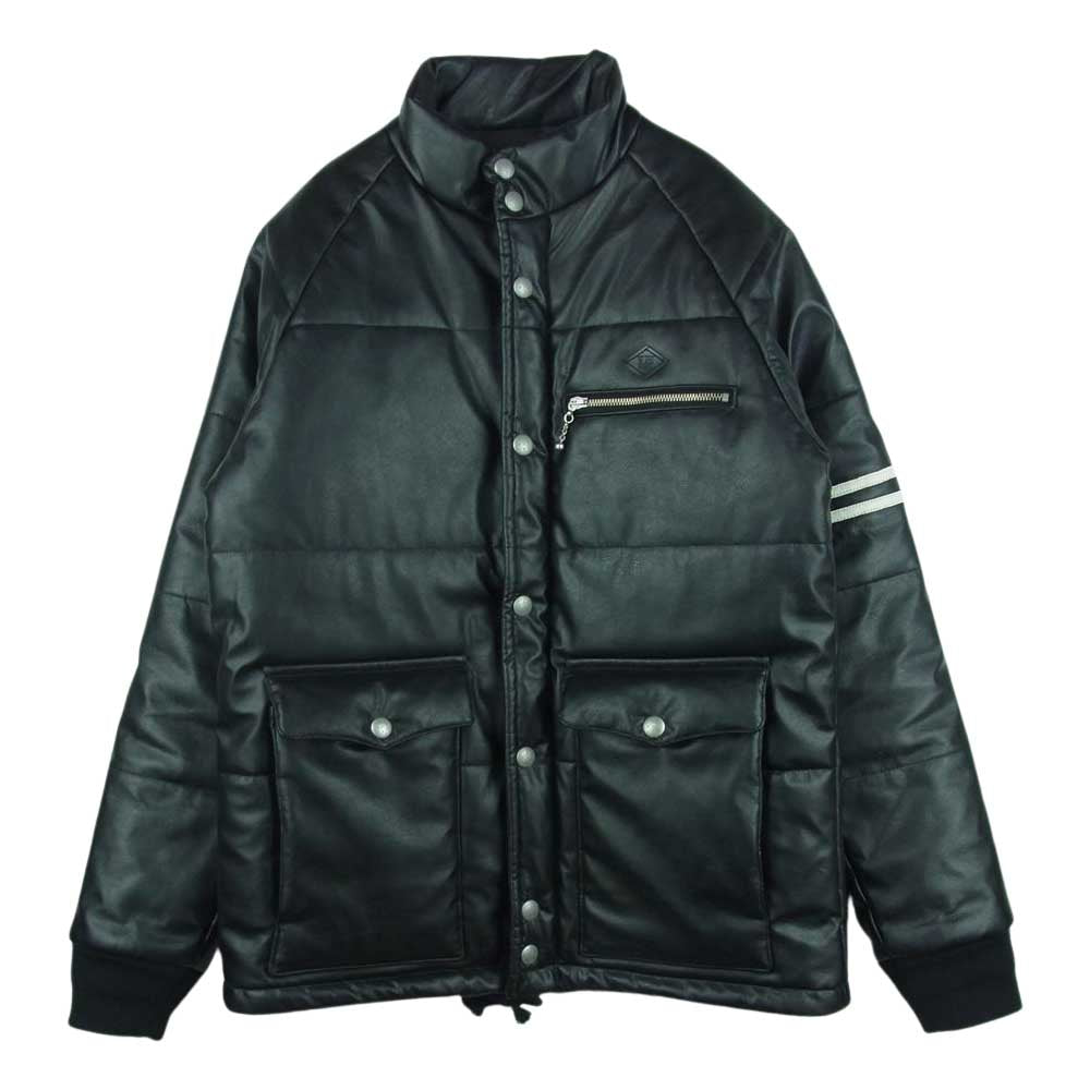 RUDE GALLERY BLACK REBEL ルードギャラリーブラックレーベル 18AW 中綿 レザー レーシング ジャケット 日本製 ブラック系 L【中古】