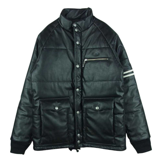 RUDE GALLERY BLACK REBEL ルードギャラリーブラックレーベル 18AW 中綿 レザー レーシング ジャケット 日本製 ブラック系 L【中古】