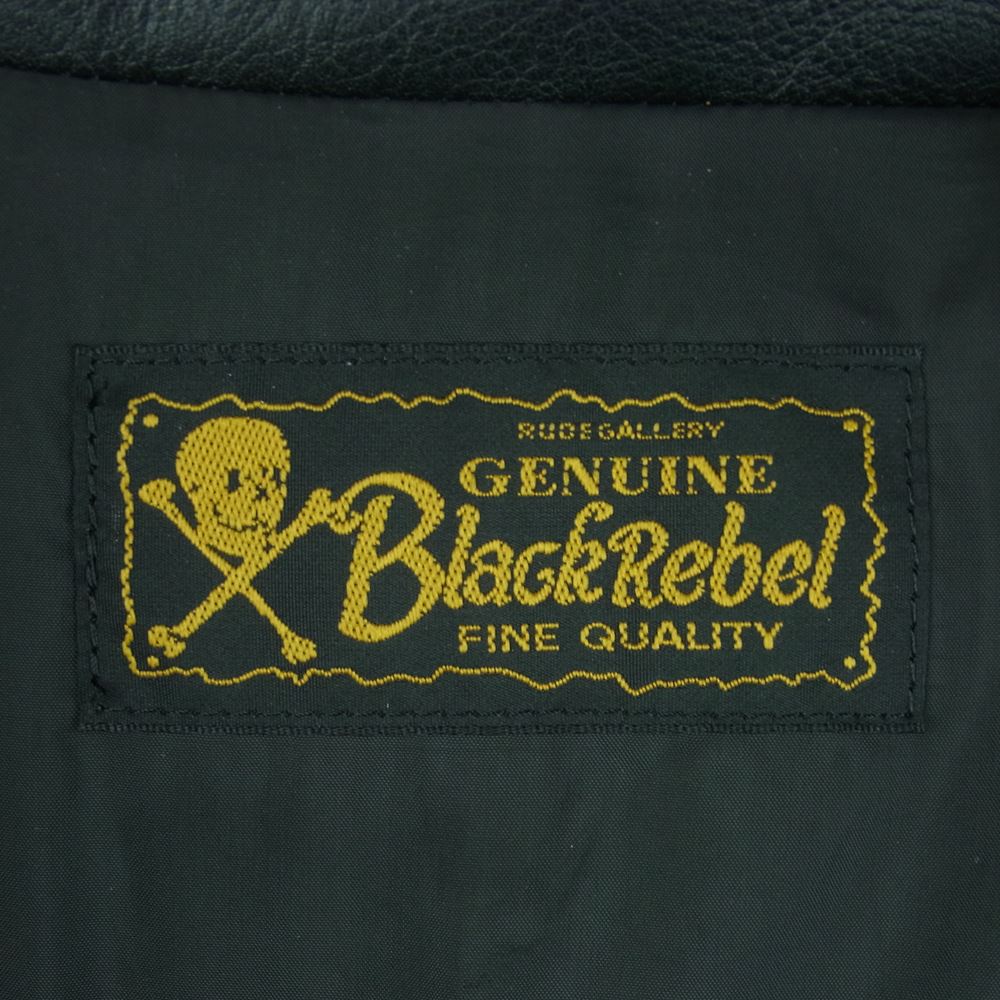 RUDE GALLERY BLACK REBEL ルードギャラリーブラックレーベル 18AW 中綿 レザー レーシング ジャケット 日本製 ブラック系 L【中古】