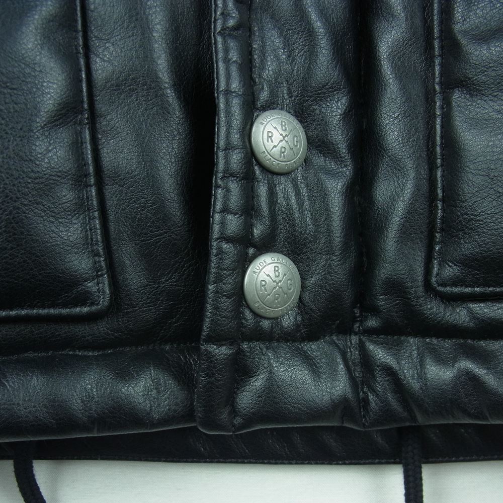 RUDE GALLERY BLACK REBEL ルードギャラリーブラックレーベル 18AW 中綿 レザー レーシング ジャケット 日本製 ブラック系 L【中古】