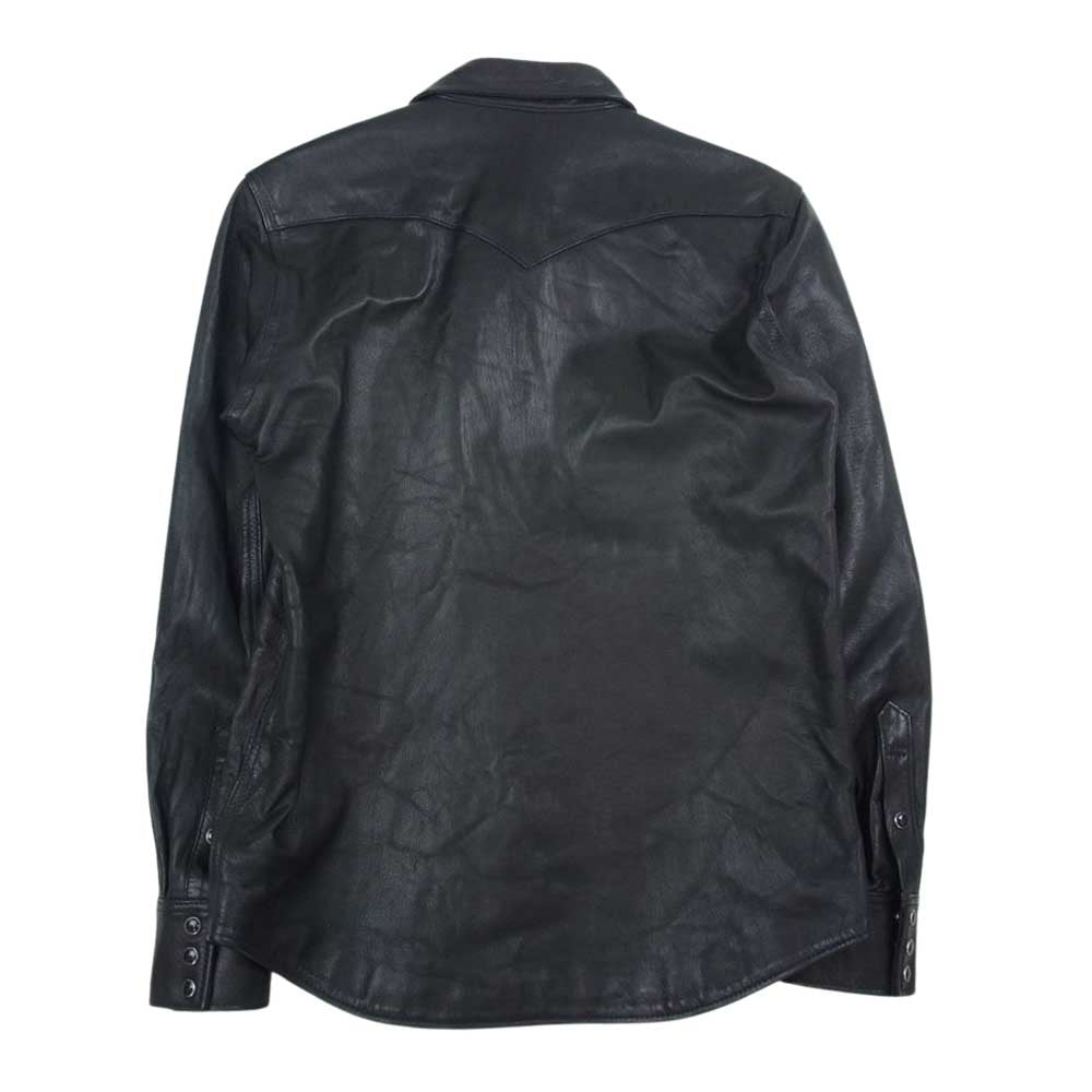 RUDE GALLERY ルードギャラリー スタッズ 山羊革 ゴートレザー レザー ウエスタン シャツ ブラック系 3【中古】