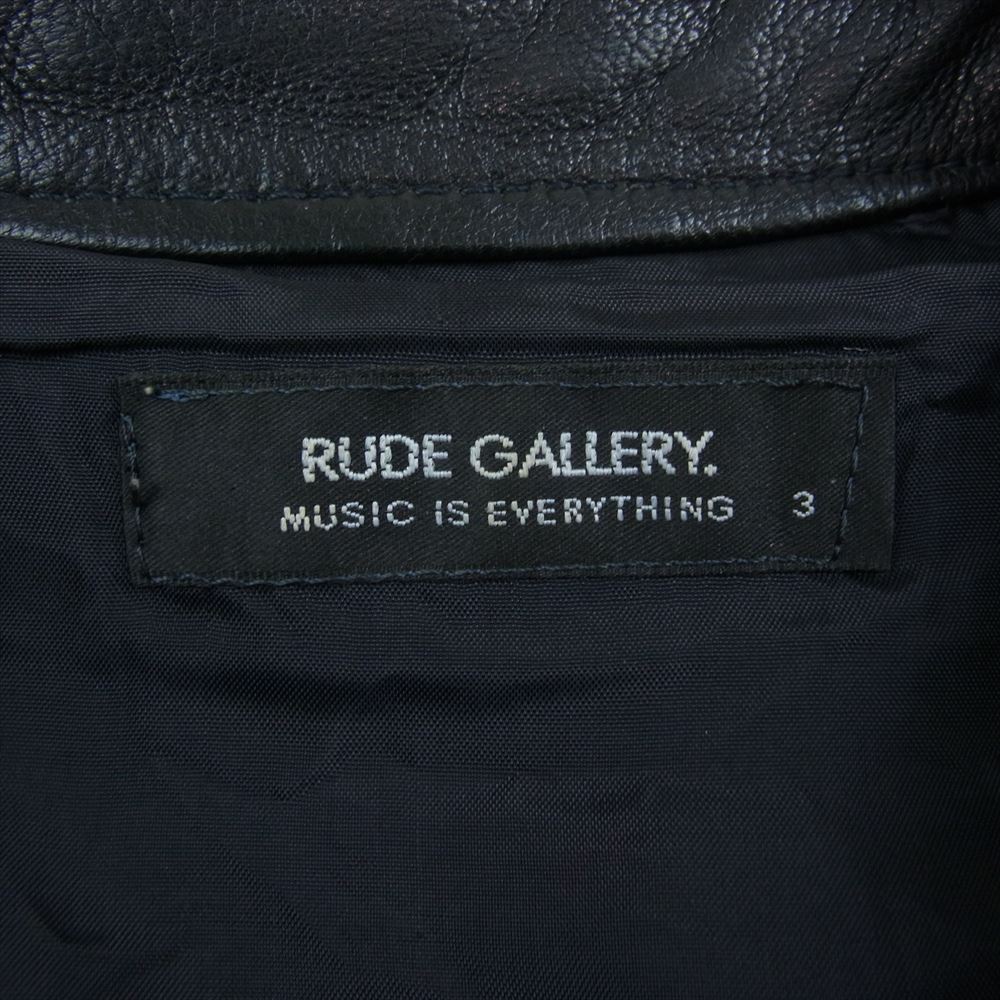 RUDE GALLERY ルードギャラリー スタッズ 山羊革 ゴートレザー レザー ウエスタン シャツ ブラック系 3【中古】