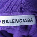 BALENCIAGA バレンシアガ 556113 18年 バックロゴ オーバーサイズ プルオーバー パーカー パープル系 S【美品】【中古】