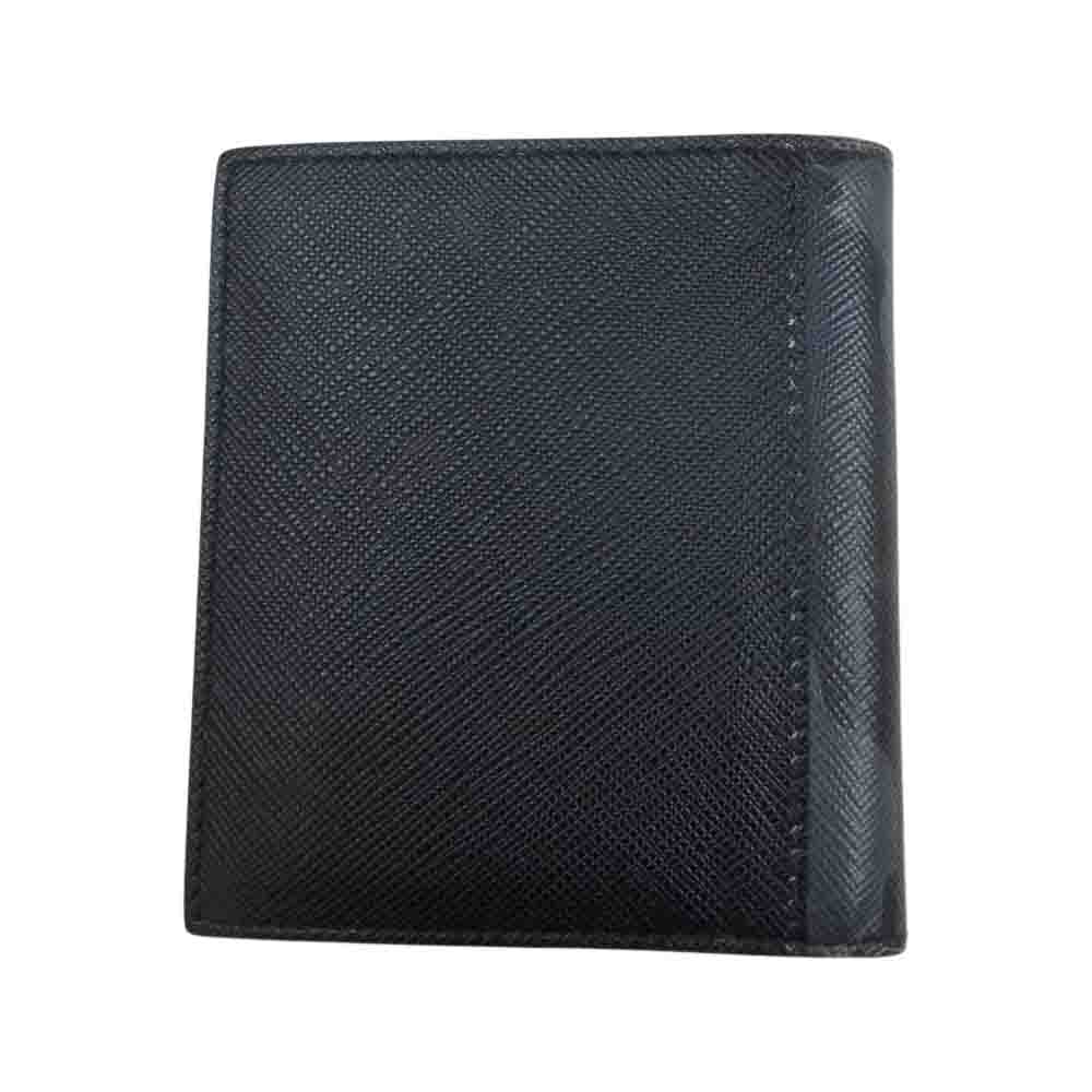 PRADA プラダ 二つ折り財布 カモ カードケース ブラック系【中古】