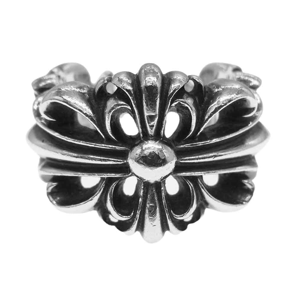 CHROME HEARTS クロムハーツ（原本有） ダブル フローラル クロス リング シルバー系【中古】