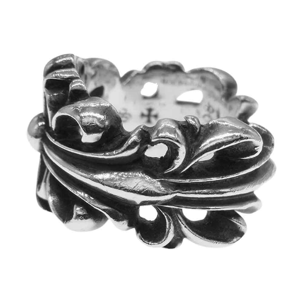 CHROME HEARTS クロムハーツ（原本有） ダブル フローラル クロス リング シルバー系【中古】