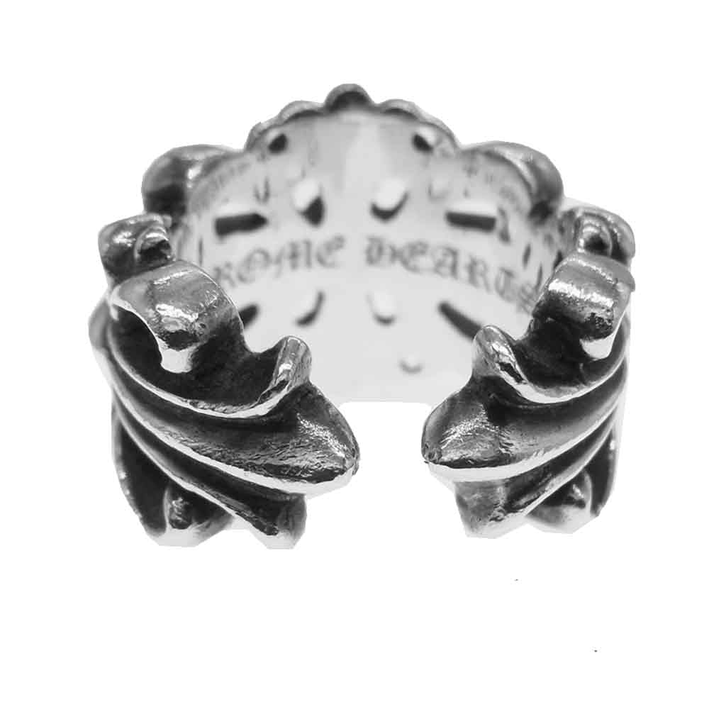 CHROME HEARTS クロムハーツ（原本有） ダブル フローラル クロス リング シルバー系【中古】