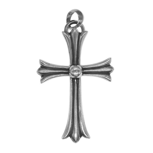 CHROME HEARTS クロムハーツ（原本無） ラージ CHクロス プレーン ベイル ペンダント  シルバー系【中古】