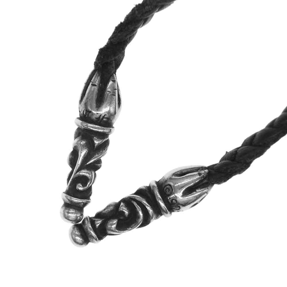 CHROME HEARTS クロムハーツ（原本無） スクロール レザーブレード ネックレス ブラック系【中古】