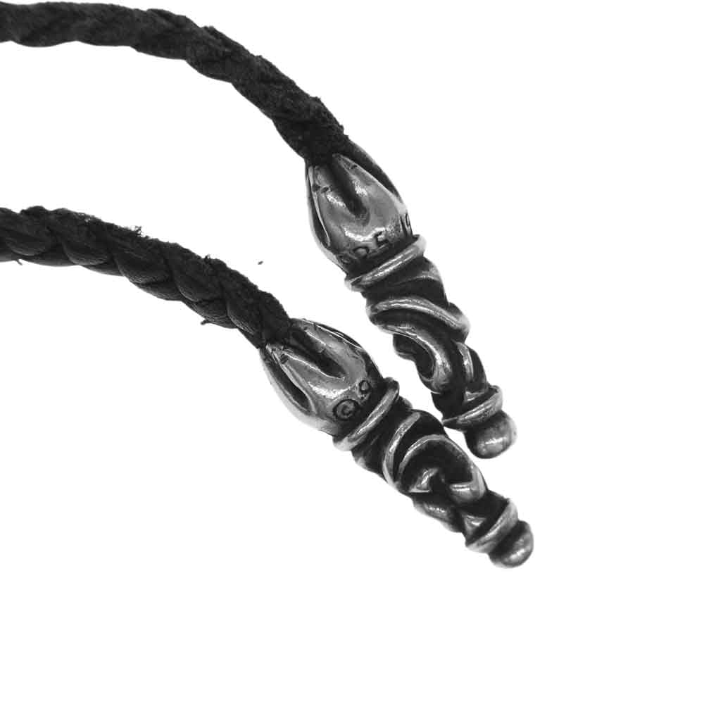 CHROME HEARTS クロムハーツ（原本無） スクロール レザーブレード ネックレス ブラック系【中古】