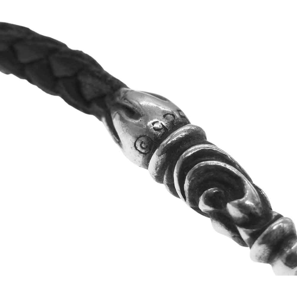 CHROME HEARTS クロムハーツ（原本無） スクロール レザーブレード ネックレス ブラック系【中古】