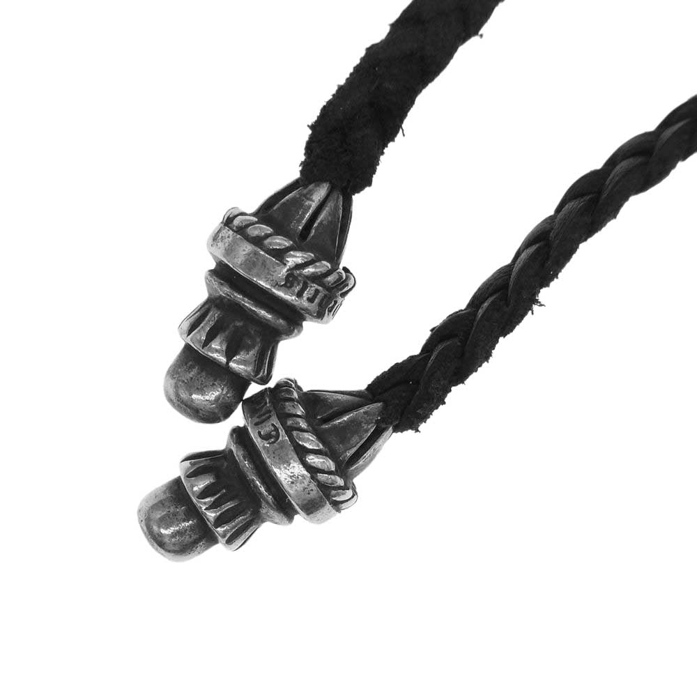 CHROME HEARTS クロムハーツ（原本無） ボロチップ レザーブレード ネックレス ブラック系【中古】